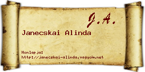 Janecskai Alinda névjegykártya